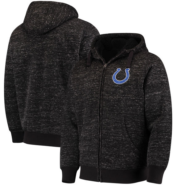 Men's Indianapolis Colts G-III Sports by Carl Banks Heathered Black Discovery Sherpa Full-Zip NFL Jacket
